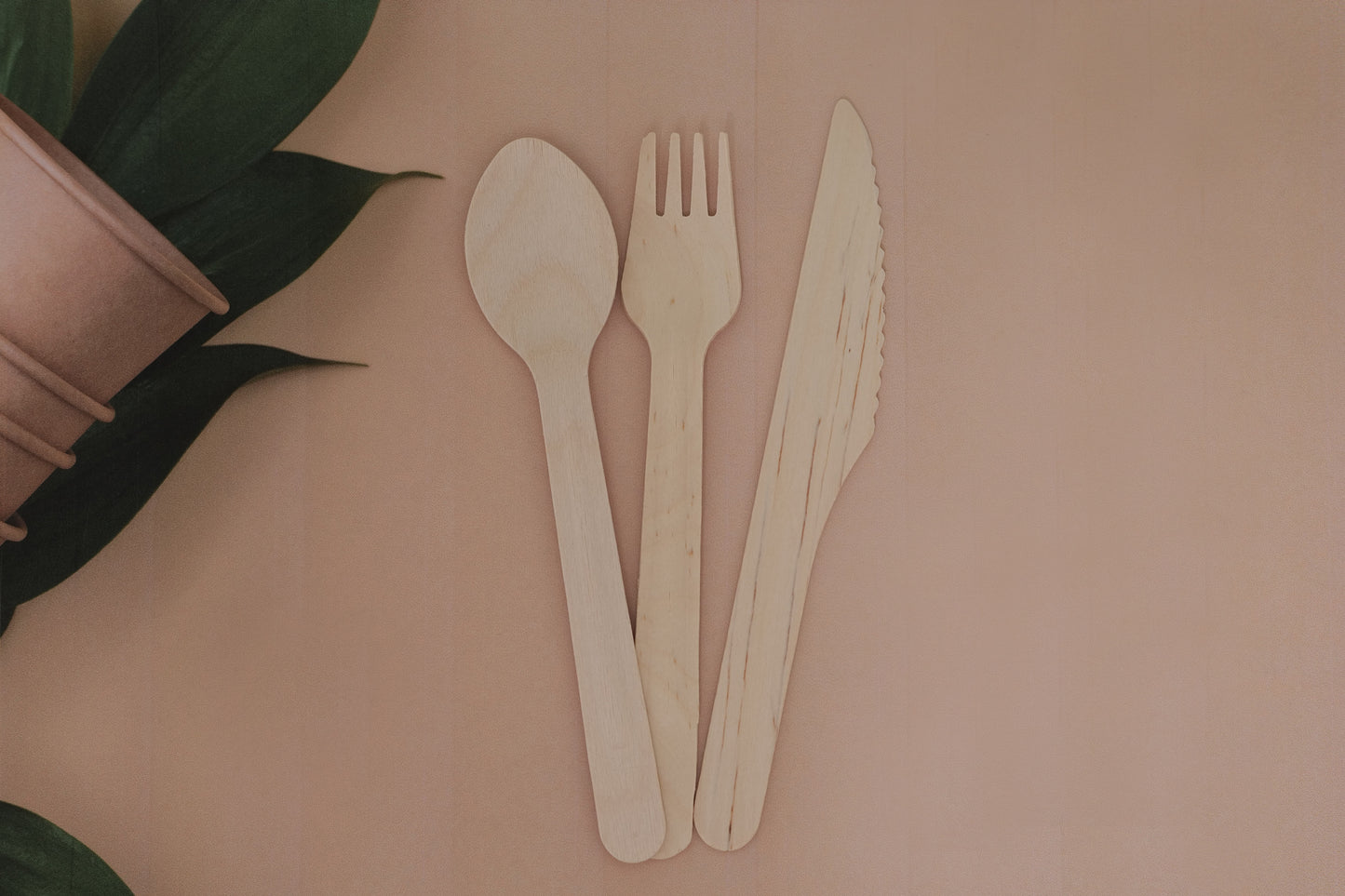 Green Marble Wood Cutlery Kit