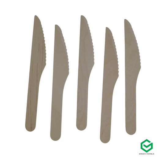 Green Marble Wooden Knife Cutlery