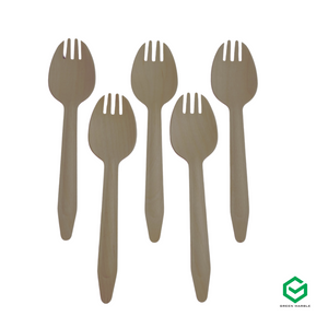 Green Marble Wooden Spork Cutlery